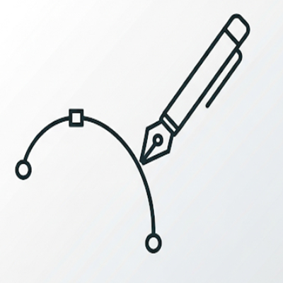 Vector and logo design icon for digital art services.